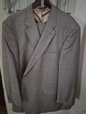 Palm Beach Men’s 58X Gray 100% Worsted Wool 2 Piece Suit Big & Tall